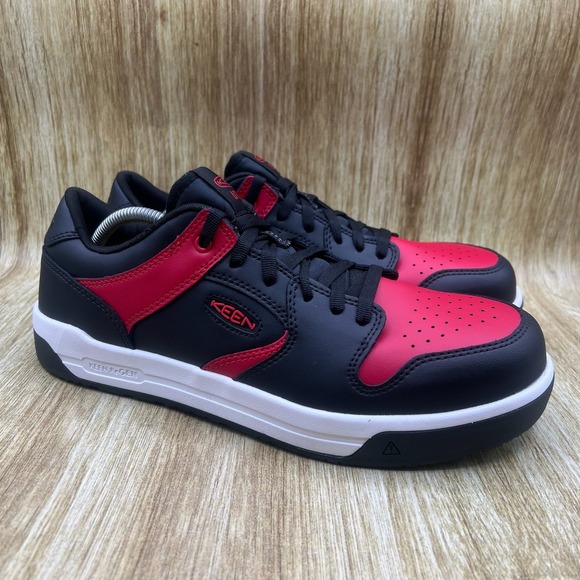 Keen Utility Overton Men's Size 12 Red Black White Slip Resistant Work Shoes NEW